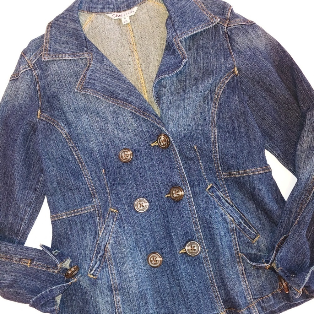 Cabi Double Breasted Jean Denim Jacket M
